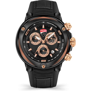 Reloj de cuero negro Ducati