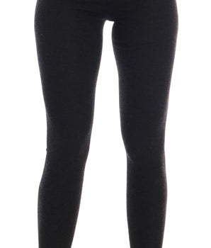 Dolce &amp; Gabbana Gray Cashmere Ribbed Stretch Tights
