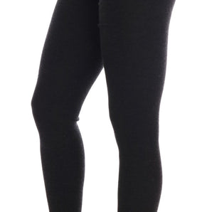Dolce & Gabbana Gray Cashmere Ribbed Stretch Tights