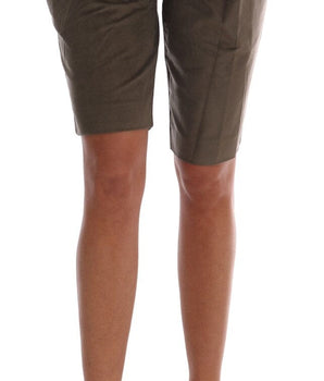 Ermanno Scervino Brown Velvet Bermuda Shorts Ermanno Scervino 