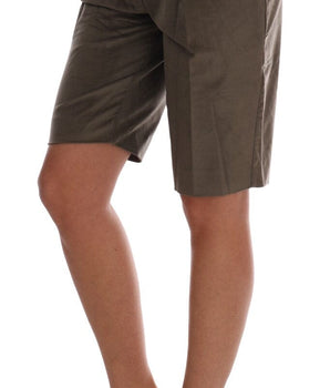 Ermanno Scervino Brown Velvet Bermuda Shorts Ermanno Scervino 