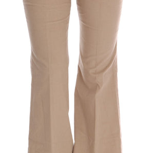 Ermanno Scervino Chic Beige Bootcut Flared Pants