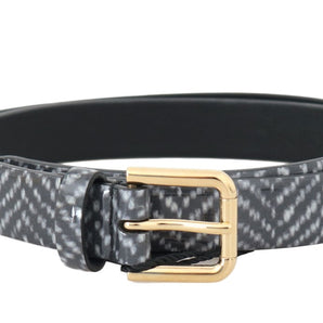 Dolce &amp; Gabbana Elegant Chevron Leather Waist Belt