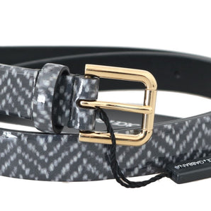 Dolce &amp; Gabbana Elegant Chevron Leather Waist Belt