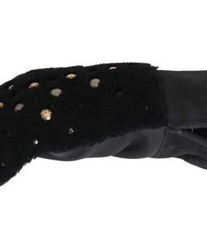 Dolce & Gabbana Studded Black Leather Gentleman's Gloves Dolce & Gabbana 