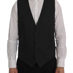 Dolce &amp; Gabbana Elegant Gray Waistcoat Vest