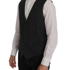 Dolce &amp; Gabbana Elegant Gray Waistcoat Vest