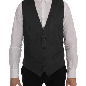 Dolce & Gabbana Sleek Gray Single-Breasted Waistcoat Vest