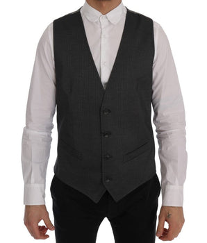 Dolce & Gabbana Sleek Gray Single-Breasted Waistcoat Vest Dolce & Gabbana 