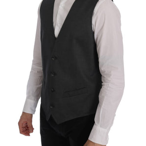 Dolce &amp; Gabbana Sleek Gray Single-Breasted Waistcoat Vest