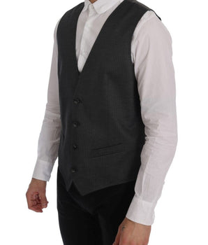 Dolce & Gabbana Sleek Gray Single-Breasted Waistcoat Vest Dolce & Gabbana 