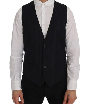 Dolce & Gabbana Elegant Striped Wool Blend Vest Waistcoat Dolce & Gabbana 