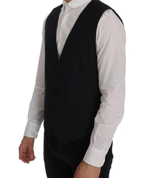 Dolce & Gabbana Elegant Striped Wool Blend Vest Waistcoat Dolce & Gabbana 