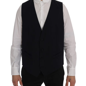 Dolce & Gabbana Elegant Striped Wool Blend Waistcoat Vest