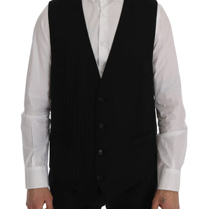 Dolce & Gabbana Elegant Striped Wool Blend Waistcoat Vest