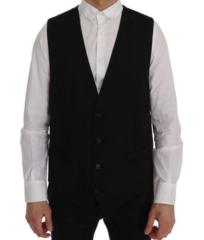 Dolce & Gabbana Elegant Striped Wool Blend Waistcoat Vest Dolce & Gabbana 