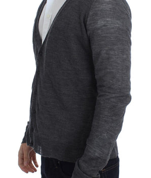 Costume National Elegant Gray Wool Blend Cardigan Sweater Costume National 