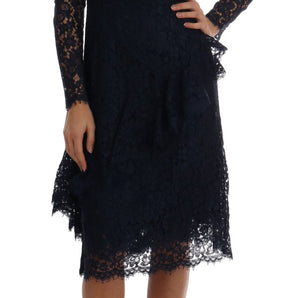 Dolce & Gabbana Elegant Floral Lace A-Line Dress