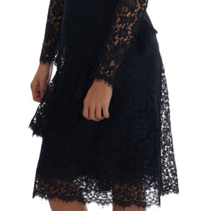 Dolce & Gabbana Elegant Floral Lace A-Line Dress