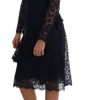 Dolce &amp; Gabbana Elegant Floral Lace A-Line Dress