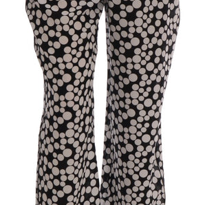 Dolce &amp; Gabbana Elegant Polka Dot Silk High-Waist Pants