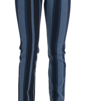 Dolce & Gabbana Blue GIRLY Striped Cotton Jeans Dolce & Gabbana 