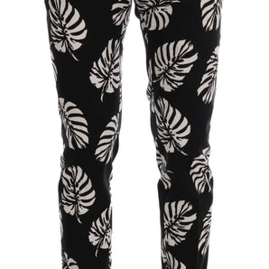 Dolce &amp; Gabbana Pantalones tobilleros de corte slim con estampado de hojas