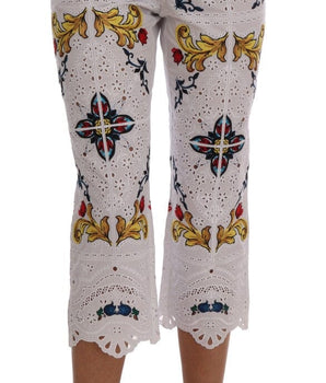 Dolce & Gabbana Mulicolor Majolica Cutout Capri Pants Dolce & Gabbana 