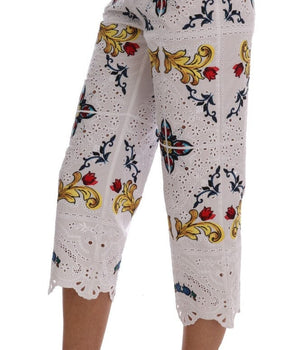 Dolce & Gabbana Mulicolor Majolica Cutout Capri Pants Dolce & Gabbana 