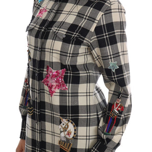 Dolce &amp; Gabbana Enchanted Sequin Checkered Wool Shirt