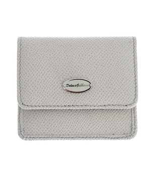 Dolce & Gabbana Sleek White Leather Condom Case Wallet Dolce & Gabbana 