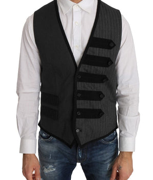 Dolce & Gabbana Elegant Gray Torrero Pattern Formal Vest Dolce & Gabbana 