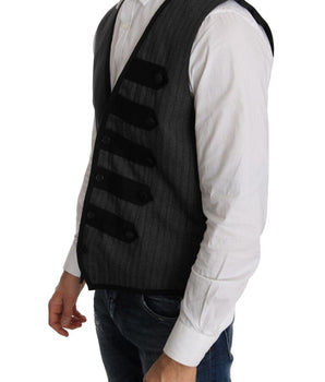 Dolce & Gabbana Elegant Gray Torrero Pattern Formal Vest Dolce & Gabbana 