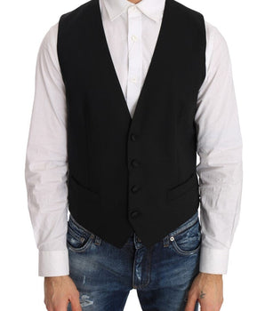 Dolce & Gabbana Elegant Slim Fit Formal Vest in Black Dolce & Gabbana 