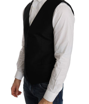 Dolce & Gabbana Elegant Polka Dot Black Dress Vest Dolce & Gabbana 