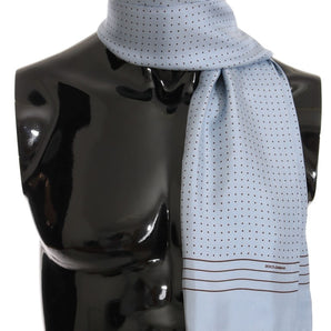 Dolce &amp; Gabbana Elegant Blue Silk Polka Dot Men's Scarf