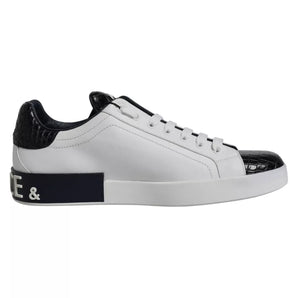 Dolce &amp; Gabbana Zapatos deportivos Portofino con logo de cuero blanco