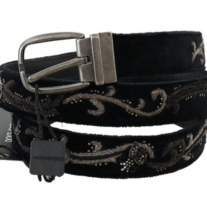 Dolce &amp; Gabbana Elegant Black Cotton-Leather Men's Belt