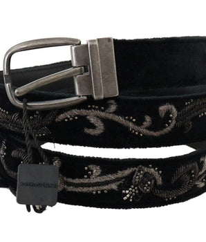 Dolce & Gabbana Elegant Black Cotton-Leather Men's Belt Dolce & Gabbana 