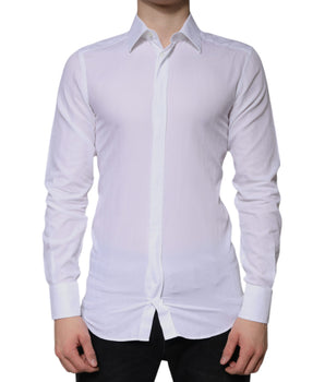 Camisa de vestir formal de algodón blanco para hombre Dolce &amp; Gabbana GOLD