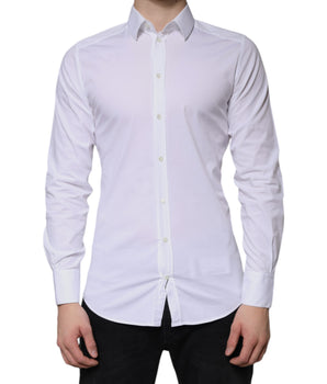 Camisa de vestir formal de algodón blanco para hombre Dolce &amp; Gabbana GOLD