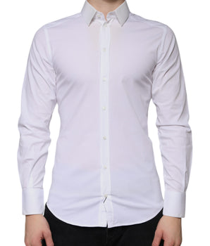 Camisa de vestir formal de algodón blanco para hombre Dolce &amp; Gabbana GOLD