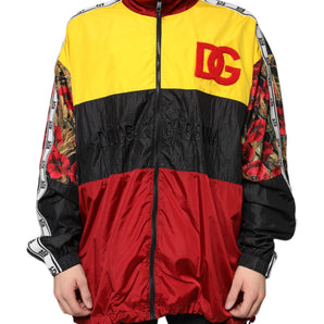 Suéter con cremallera completa y parches multicolores para hombre de Dolce &amp; Gabbana