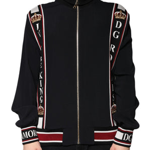 Sudadera con cremallera completa DG King negra de Dolce &amp; Gabbana
