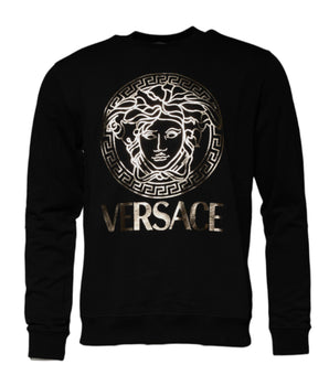 Versace Black Medusa Fleece Men's Crew Neck Sweatshirt