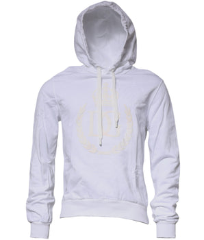 Dolce &amp; Gabbana White Logo Hooded Pullover Sweatshirt Sweater