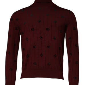 Suéter de cuello alto con monograma en color granate de Dolce &amp; Gabbana
