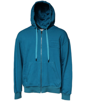 Sudadera con capucha de algodón con logotipo azul de Dolce &amp; Gabbana