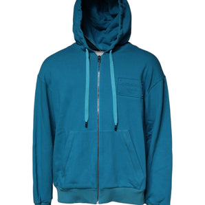 Sudadera con capucha de algodón con logotipo azul de Dolce &amp; Gabbana
