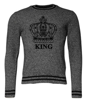 Suéter de cachemira Crown King gris de Dolce &amp; Gabbana